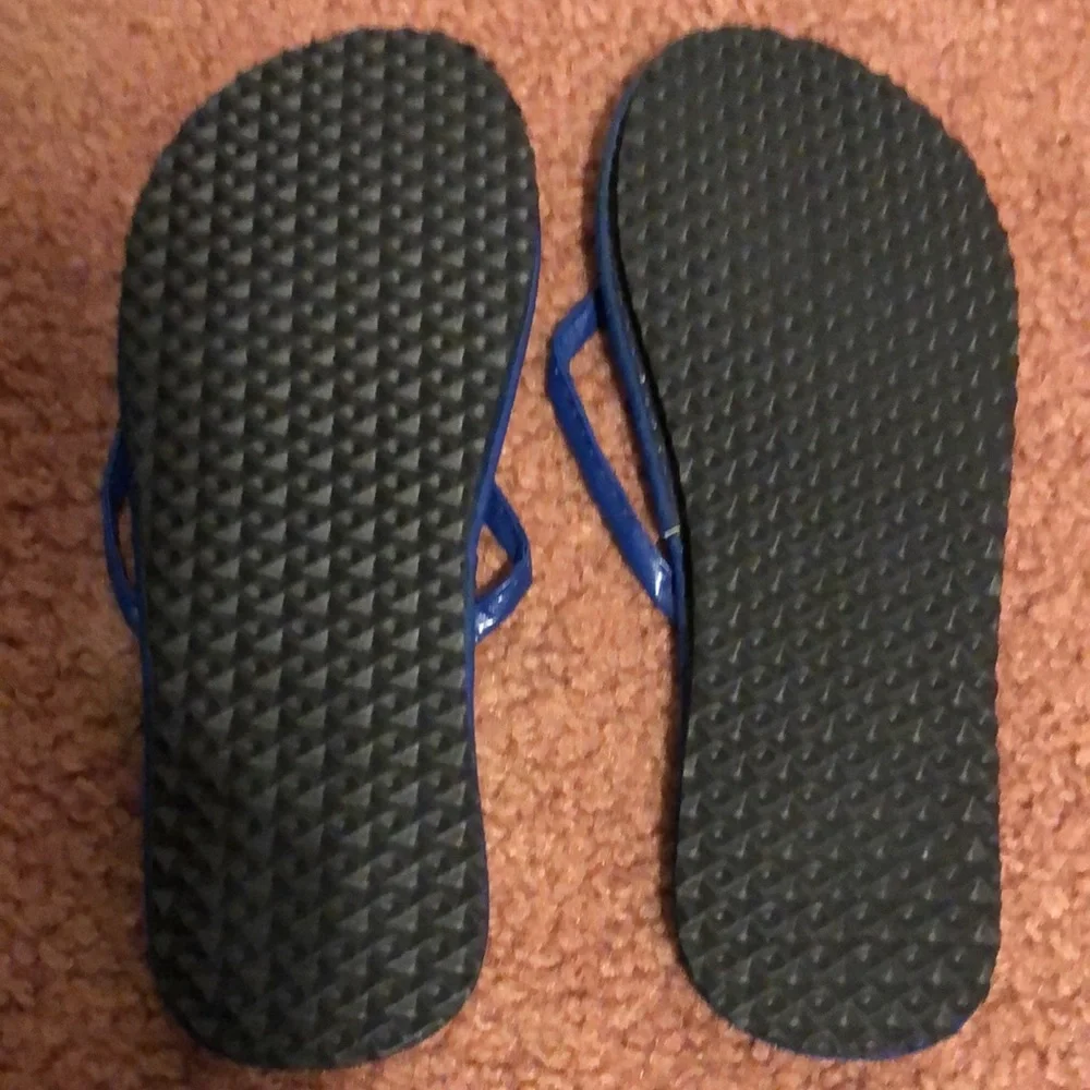 Adorable Blue Straw Flip Flops